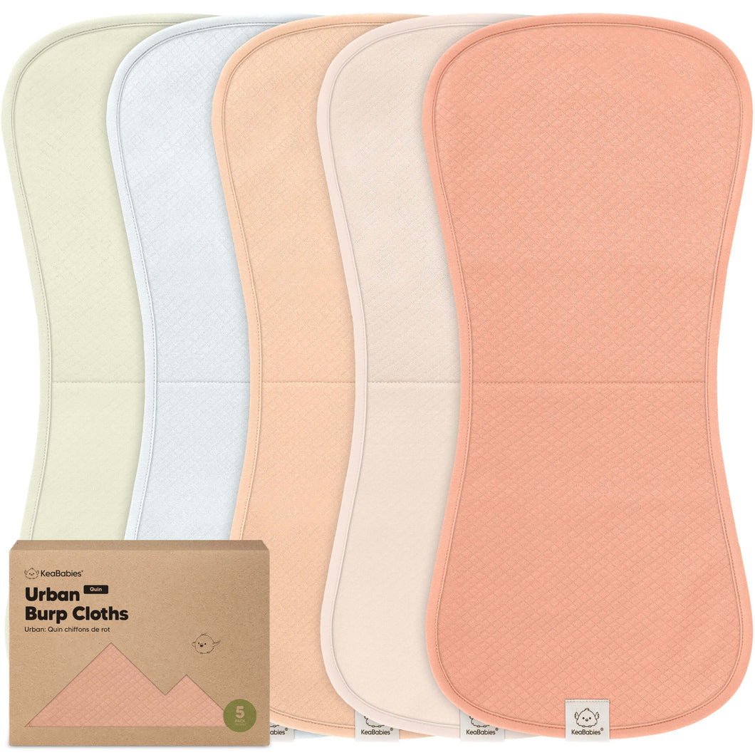 5-Pack Urban Quin Burp Cloths (Flora Dew)