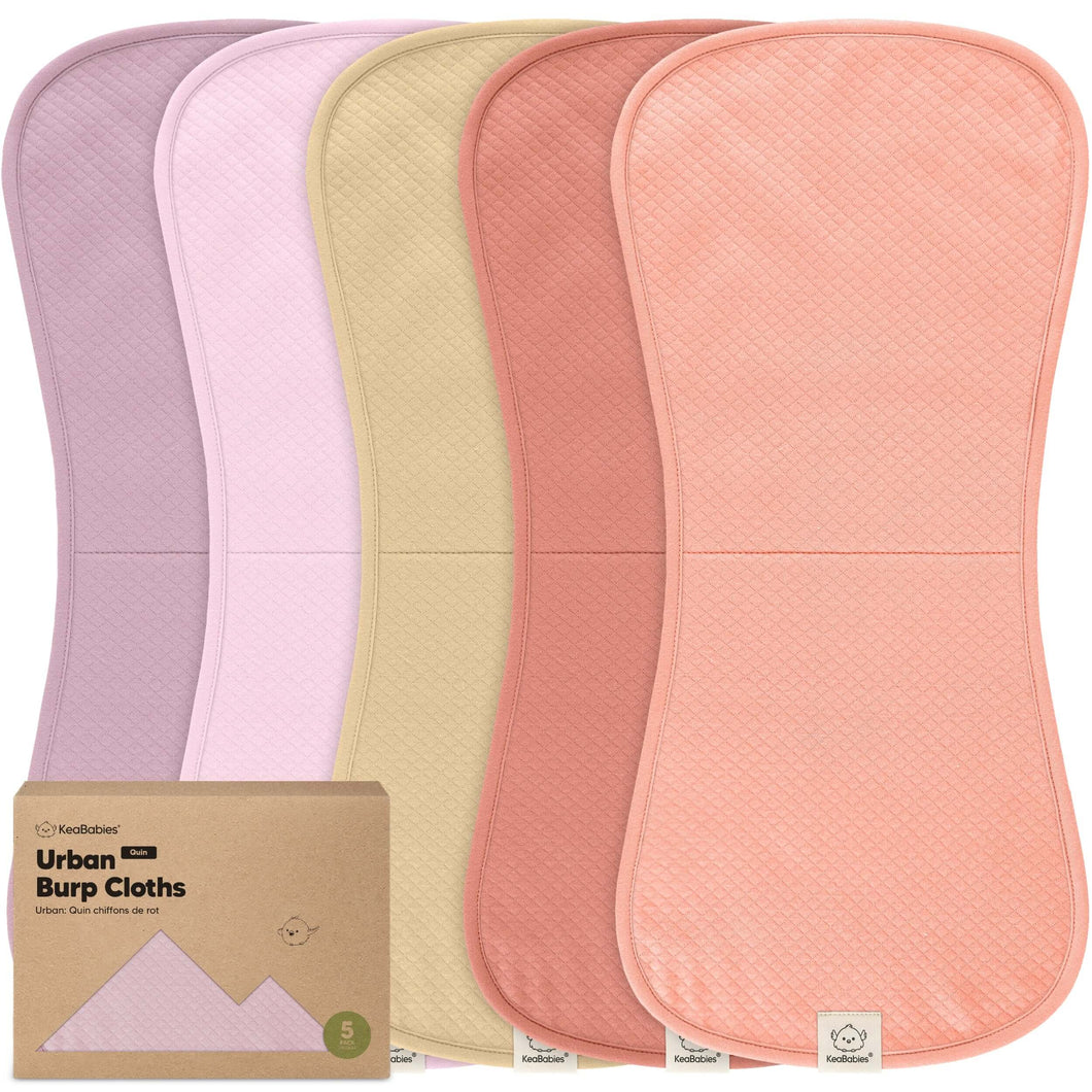 5-Pack Urban Quin Burp Cloths (Muted Pastel)