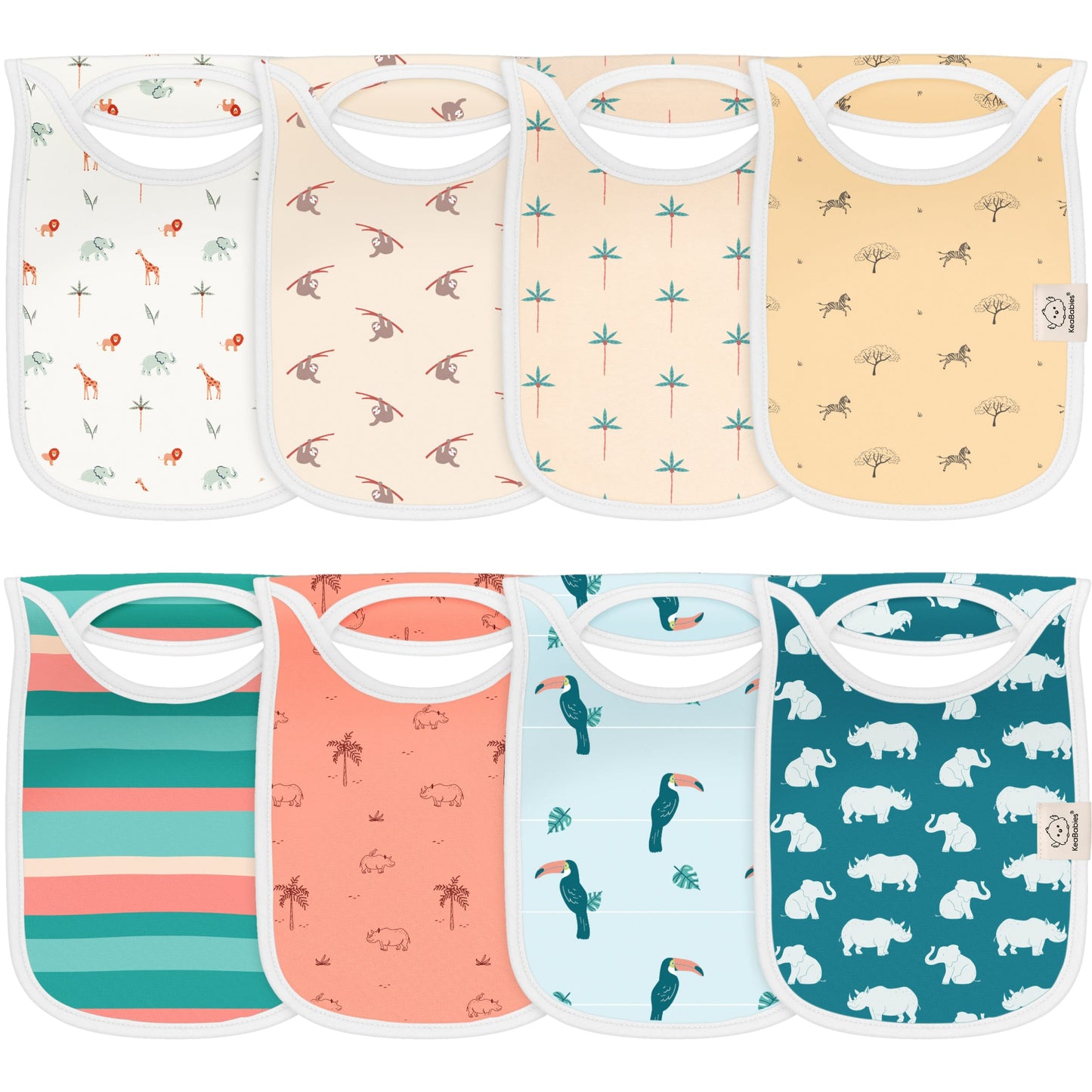 8-Pack Hallo Drool Bibs 27852777062586