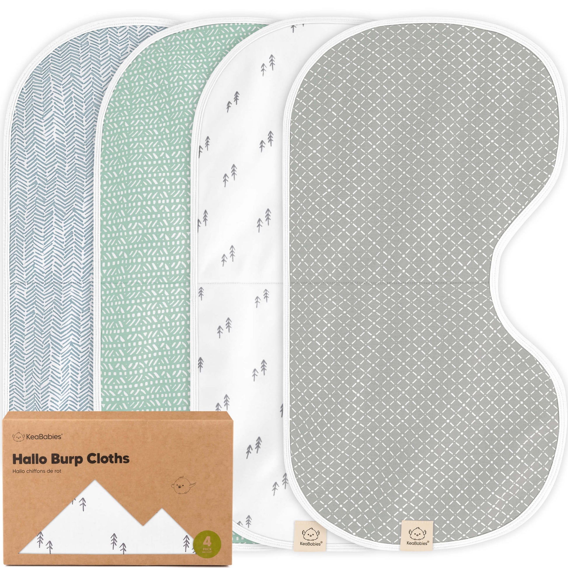 4-Pack Hallo Burp Cloths 28042070687930