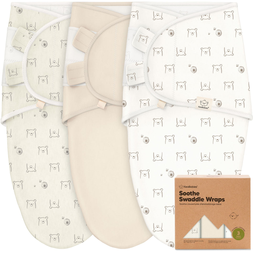 3-Pack Soothe Swaddle Wraps (Bumble Bear)