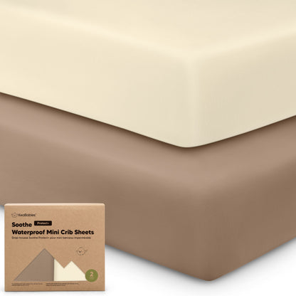 2-Pack Soothe [Protect+] Waterproof Mini Crib Sheets 28098953740474
