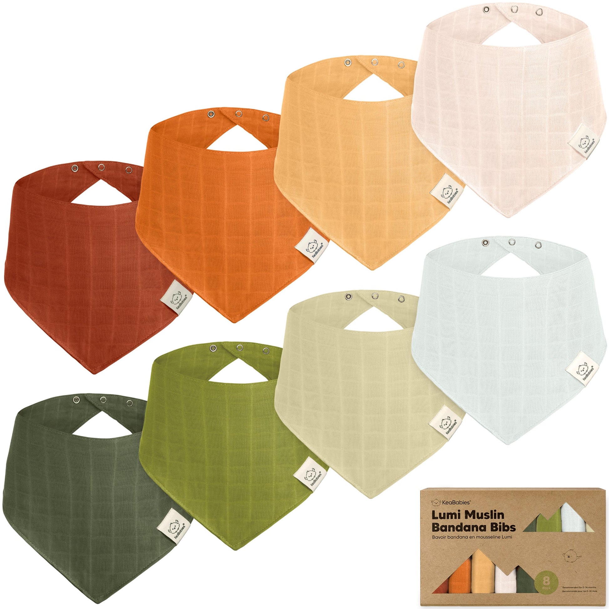 8-Pack Lumi Muslin Bandana Bibs 27981206749370