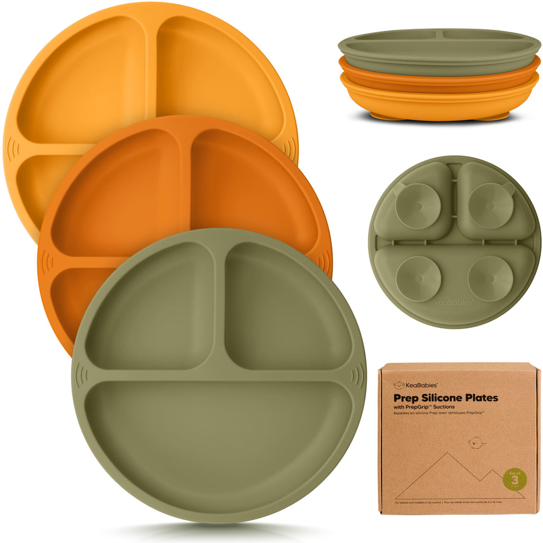 3-Pack Prep Silicone Suction Plates (Harvest)