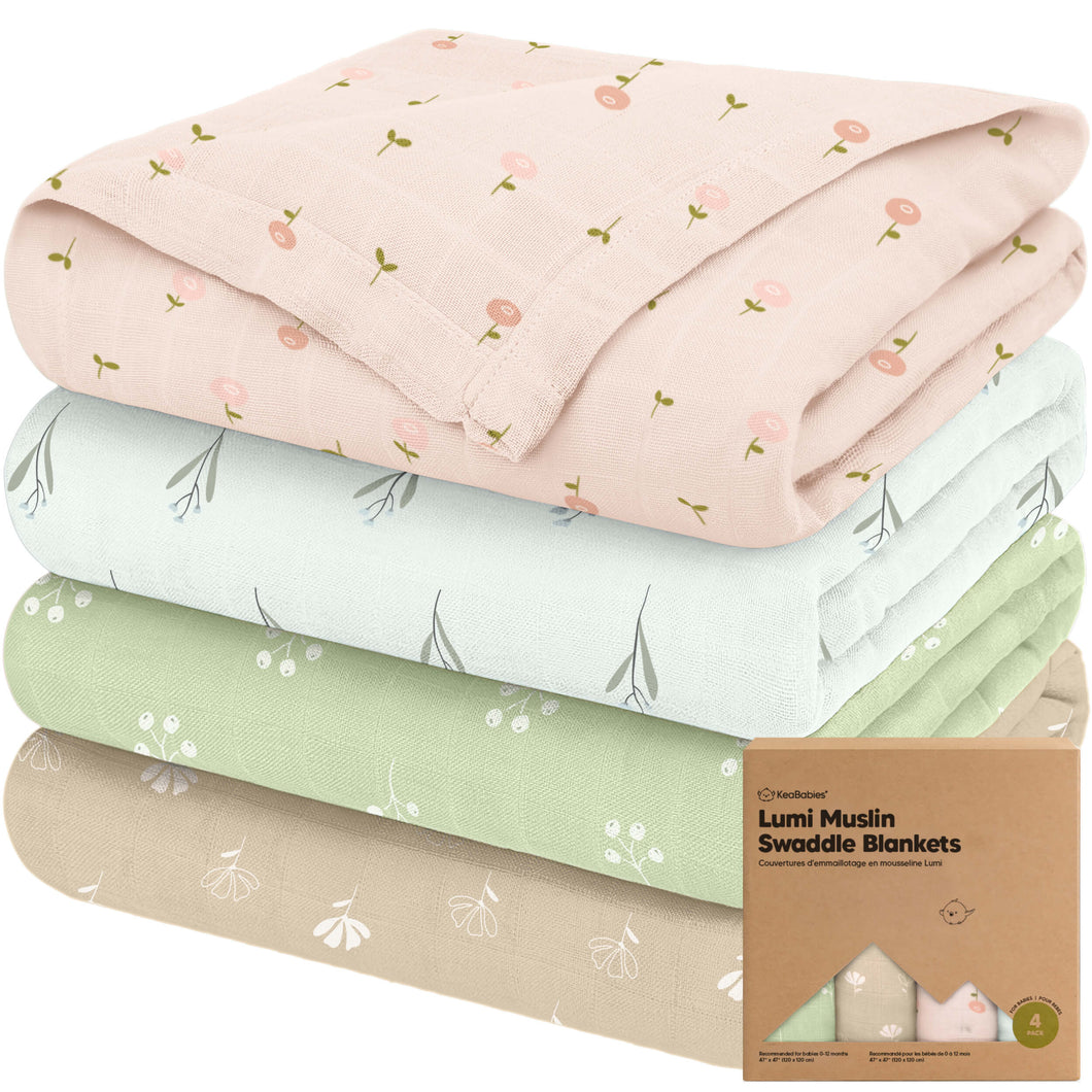 Lumi Muslin Swaddle Blankets (Wild Bloom)