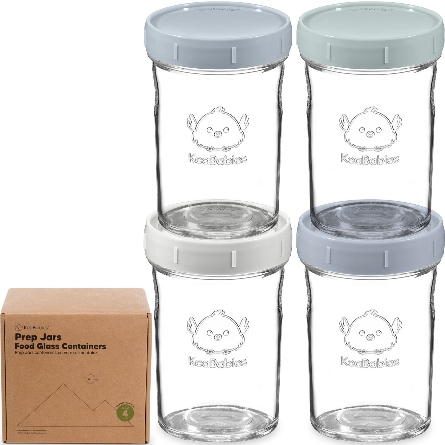 4-Pack Prep Jars Food Glass Containers 28105179267258