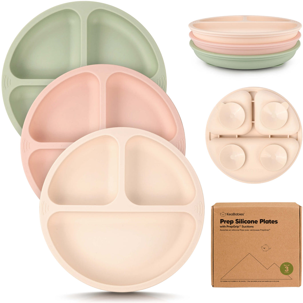 3-Pack Prep Silicone Suction Plates (Macaron)