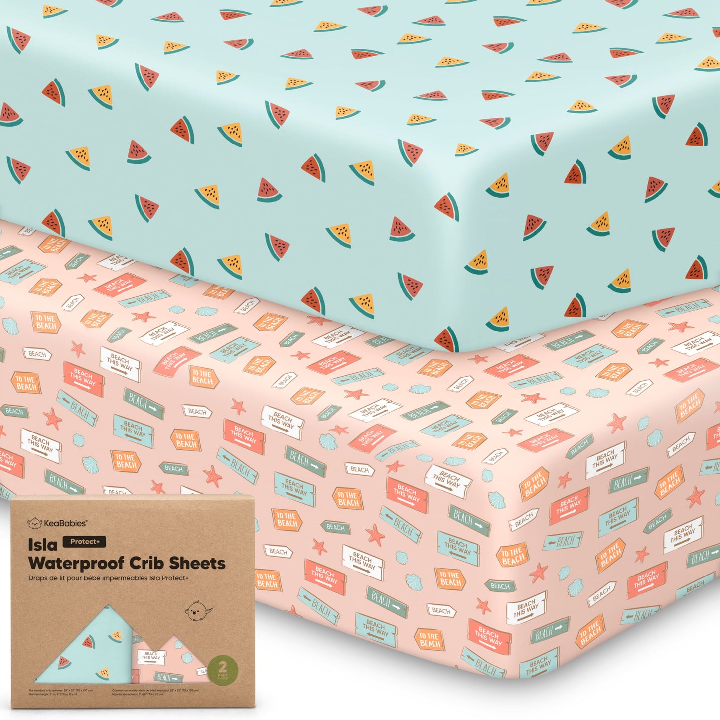 2-Pack Isla [Protect+] Waterproof Crib Sheets 28105022931130