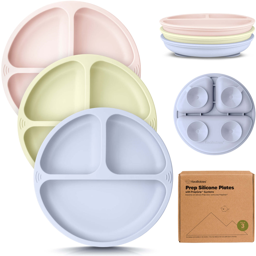 3-Pack Prep Silicone Suction Plates (Rain)