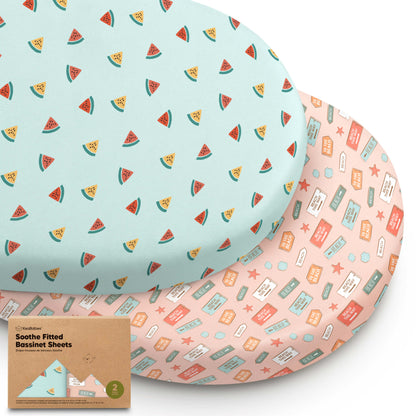 2-Pack Soothe Fitted Bassinet Sheets 28218038583482