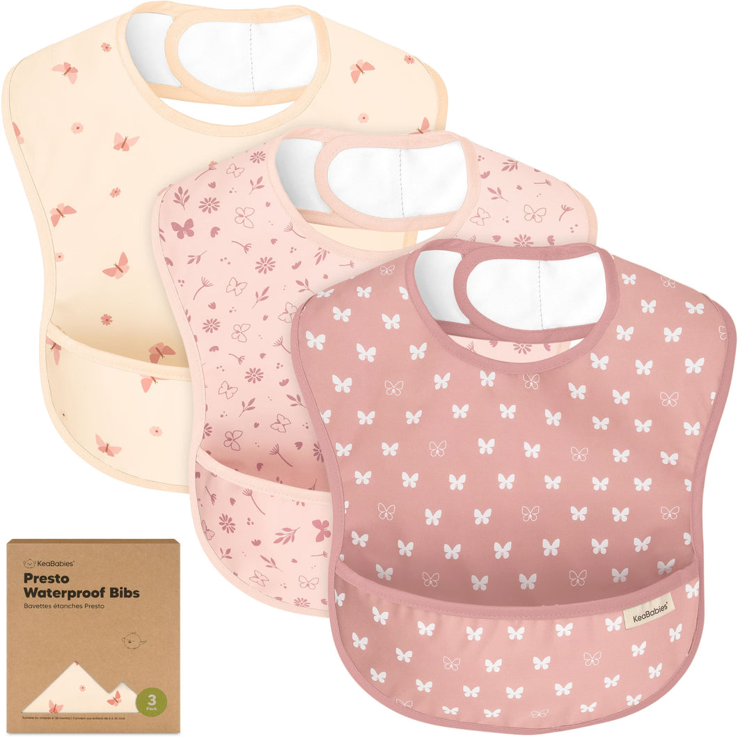 3-Pack Presto Waterproof Bibs (Butterflies)