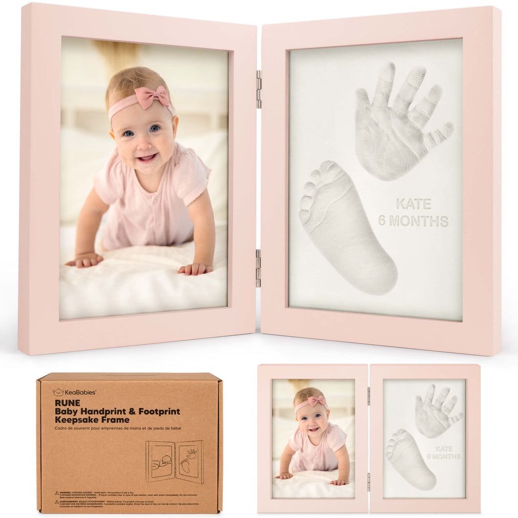 Rune Hand & Footprint Keepsake Frame (Petal Pink)