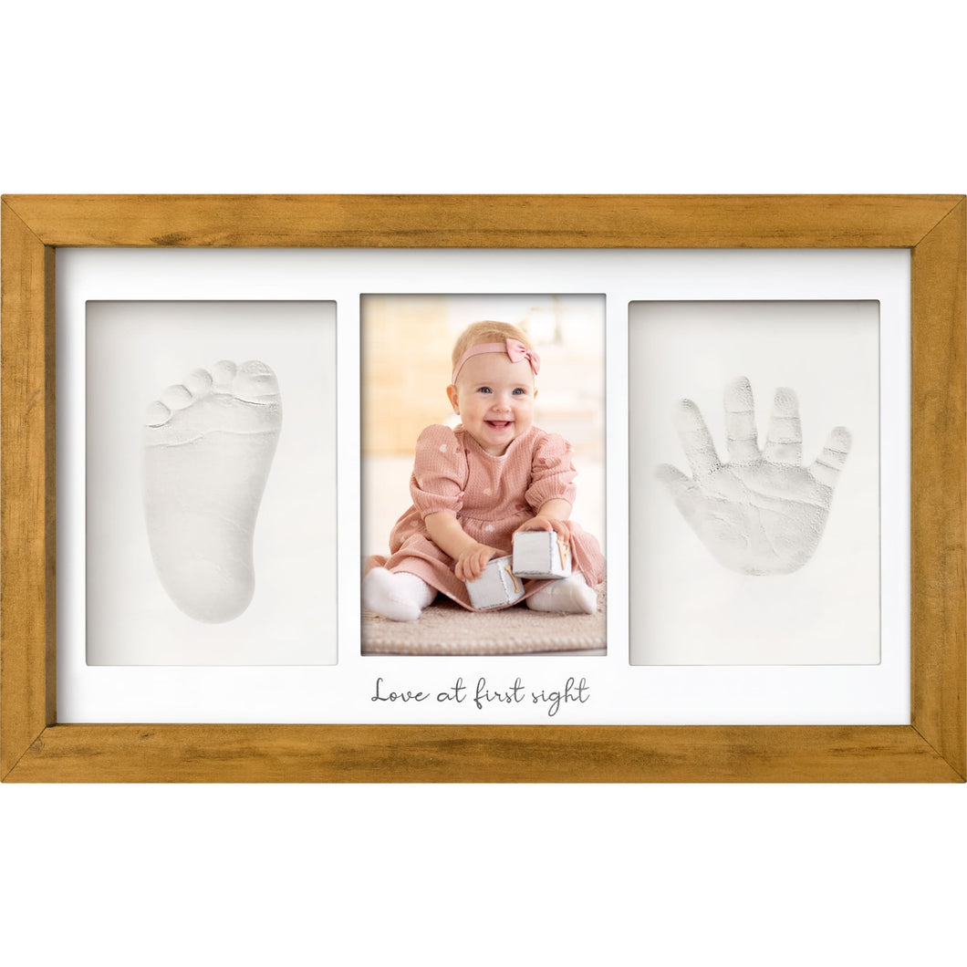 Baby Handprint & Footprint Keepsake Duo Frame (Golden Wheat)