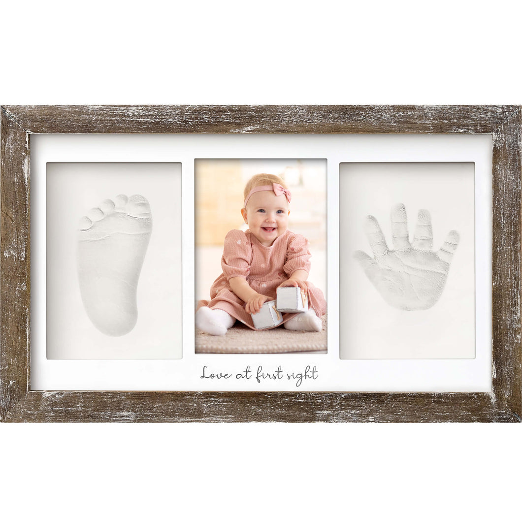 Baby Handprint & Footprint Keepsake Duo Frame (Barnwood)