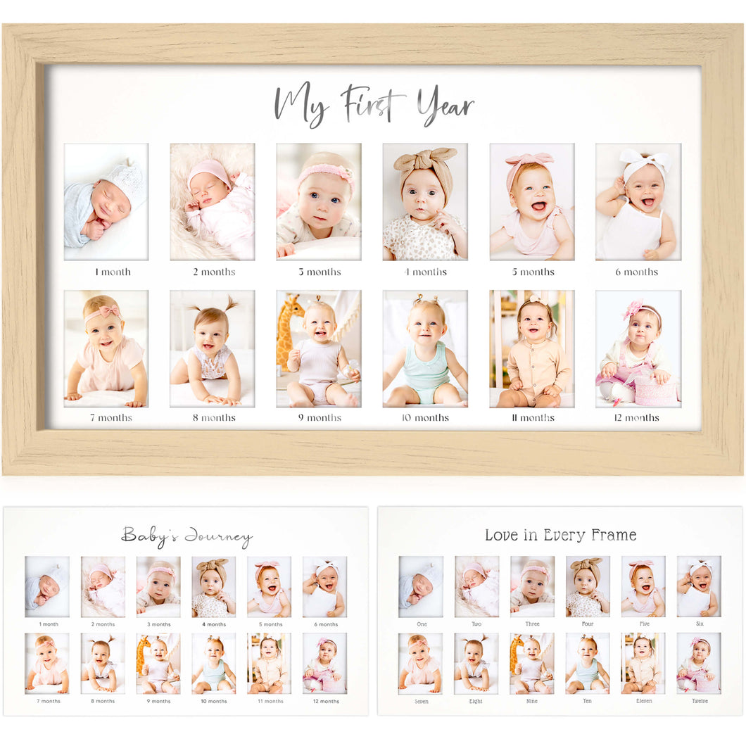 Nova Baby's First Year Picture Frame (Ash Wood)