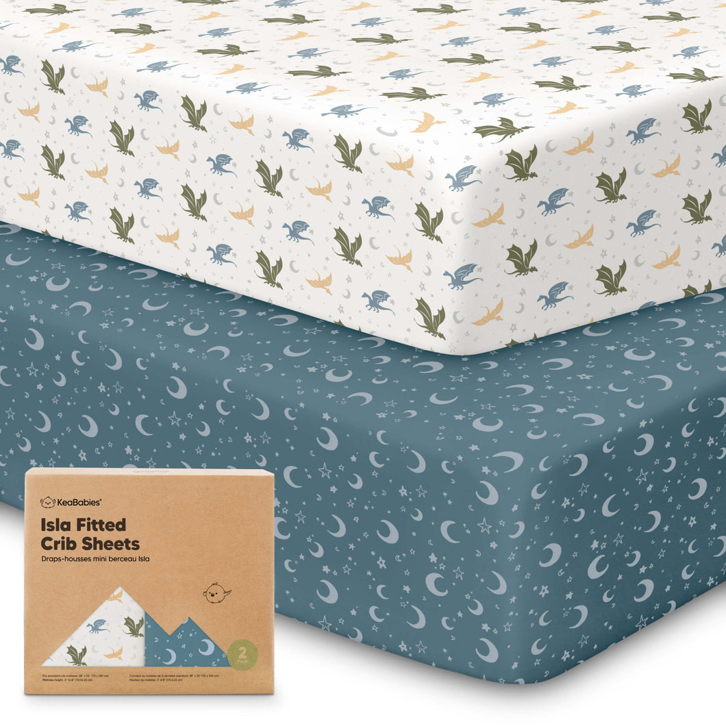 Isla Fitted Crib Sheets (Dragon Tale)