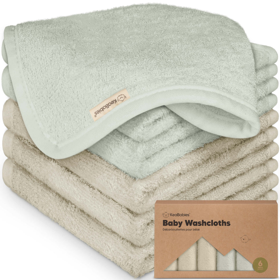 Deluxe Baby Washcloths (Stone/Dove)