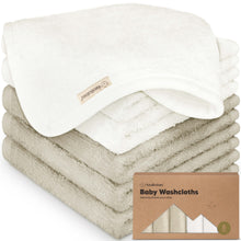Load image into Gallery viewer, Deluxe Baby Washcloths (White/Stone)
