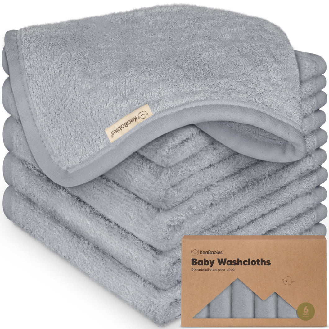 Deluxe Baby Washcloths (Cool Gray)