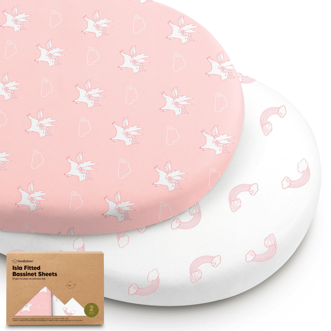 2-Pack Isla Fitted Bassinet Sheets (Dreamland)
