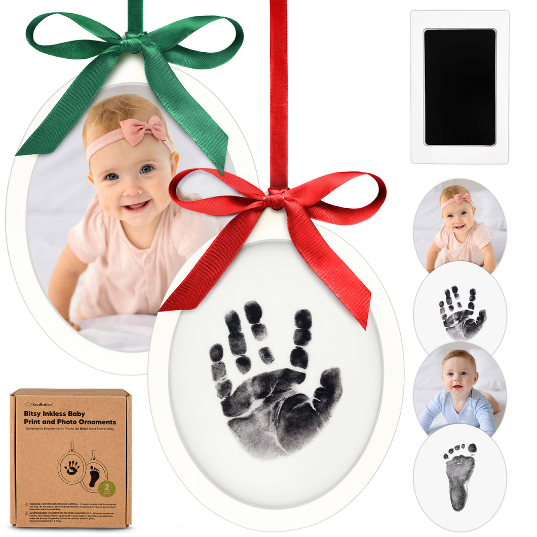 Bitsy Inkless Baby Print and Photo Ornaments (Alpine White)