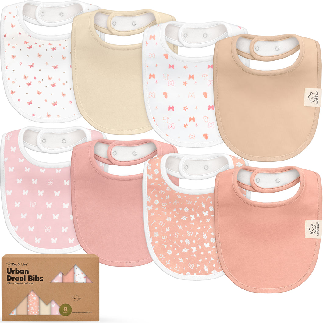8-Pack Urban Drool Bibs (Butterflies)