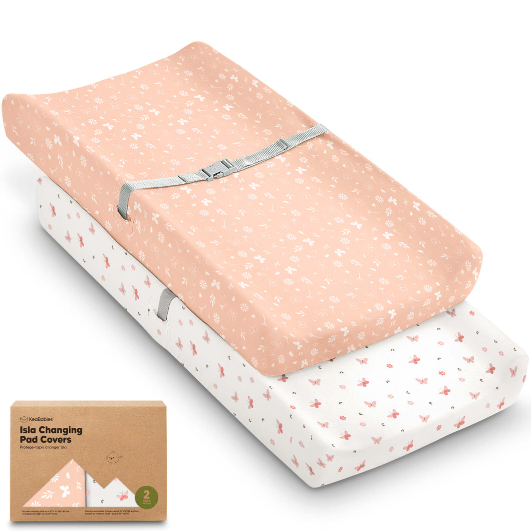 2-Pack Isla Changing Pad Covers (Butterflies)