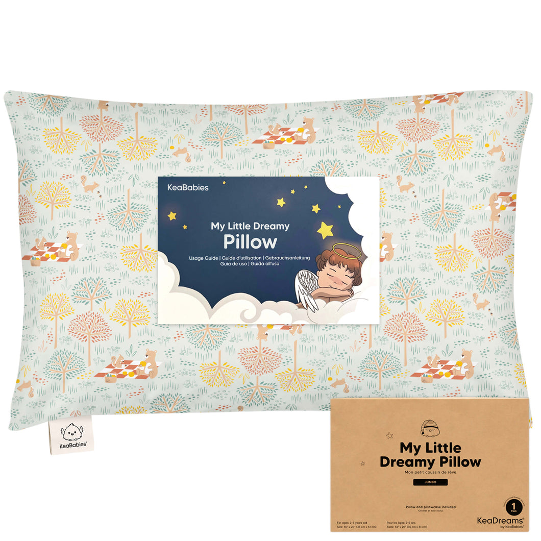 Jumbo Toddler Pillow with Pillowcase (Wild Picnic)