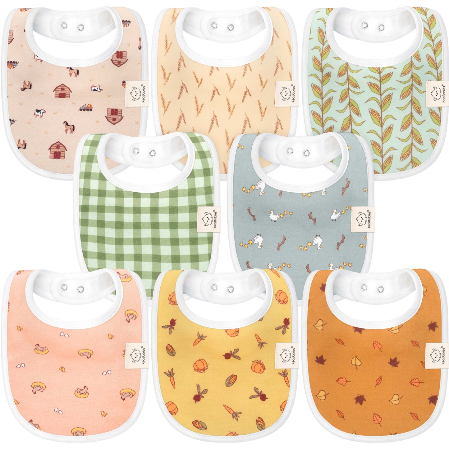 8-Pack Urban Drool Bibs 28542644093114