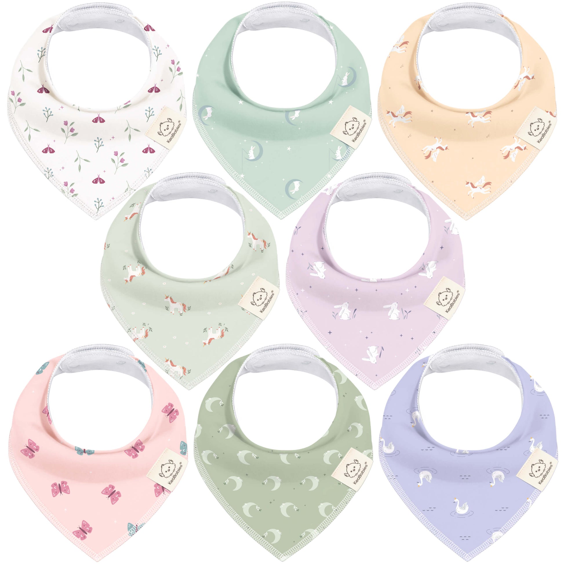 8-Pack Organic Bandana Bibs (Girl) 28599325687994