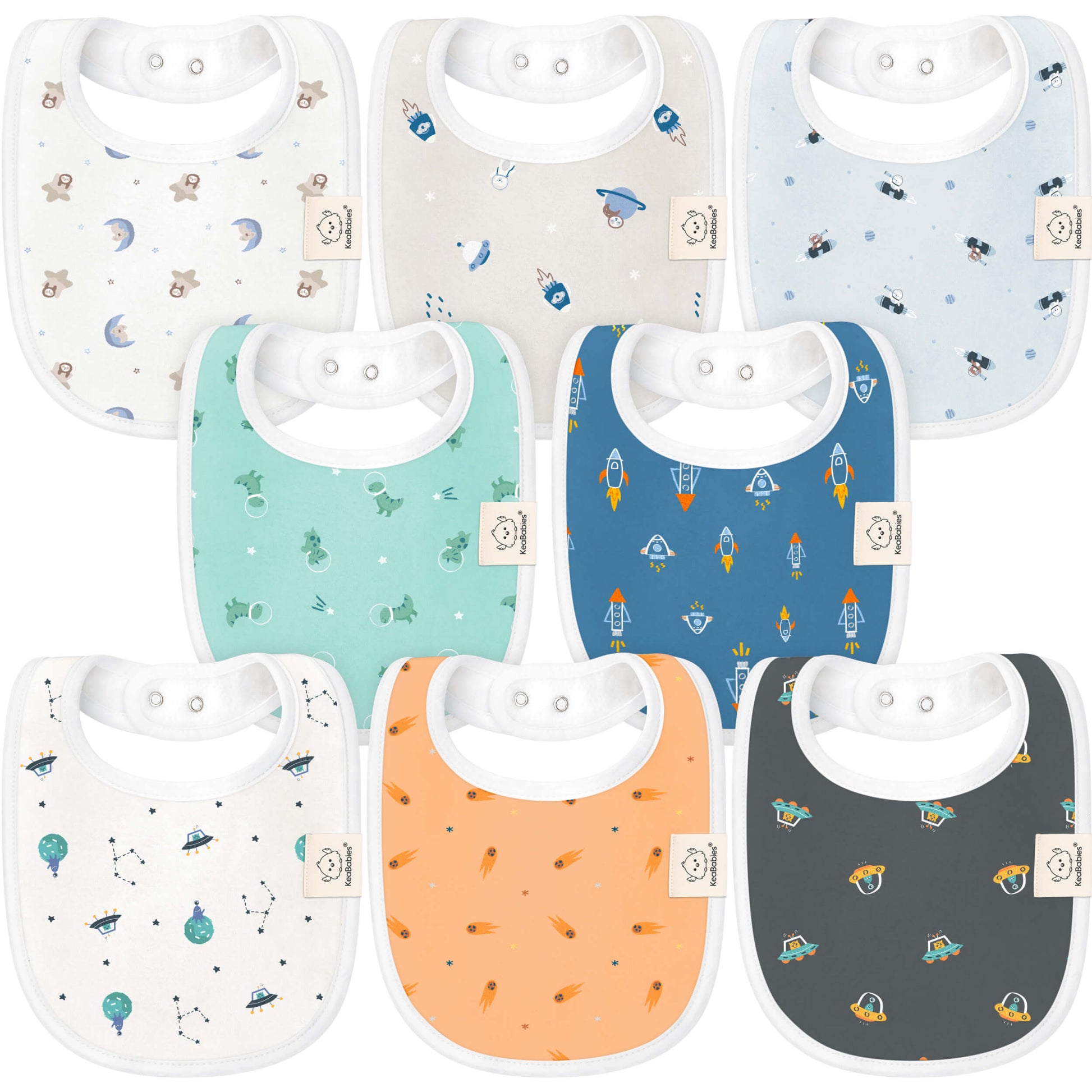 8-Pack Urban Drool Bibs 28542334730426
