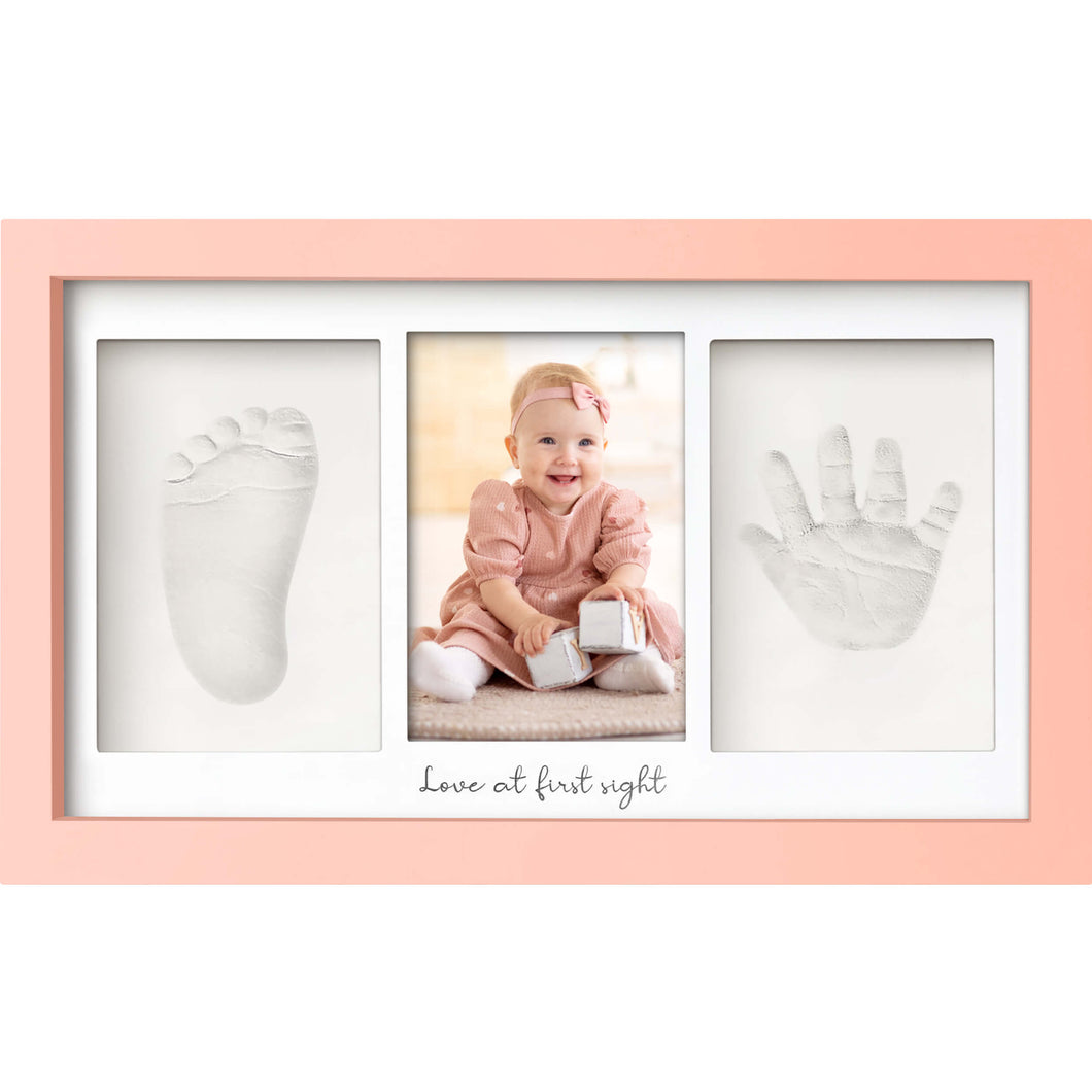 Baby Handprint & Footprint Keepsake Duo Frame (Sweet Pink)