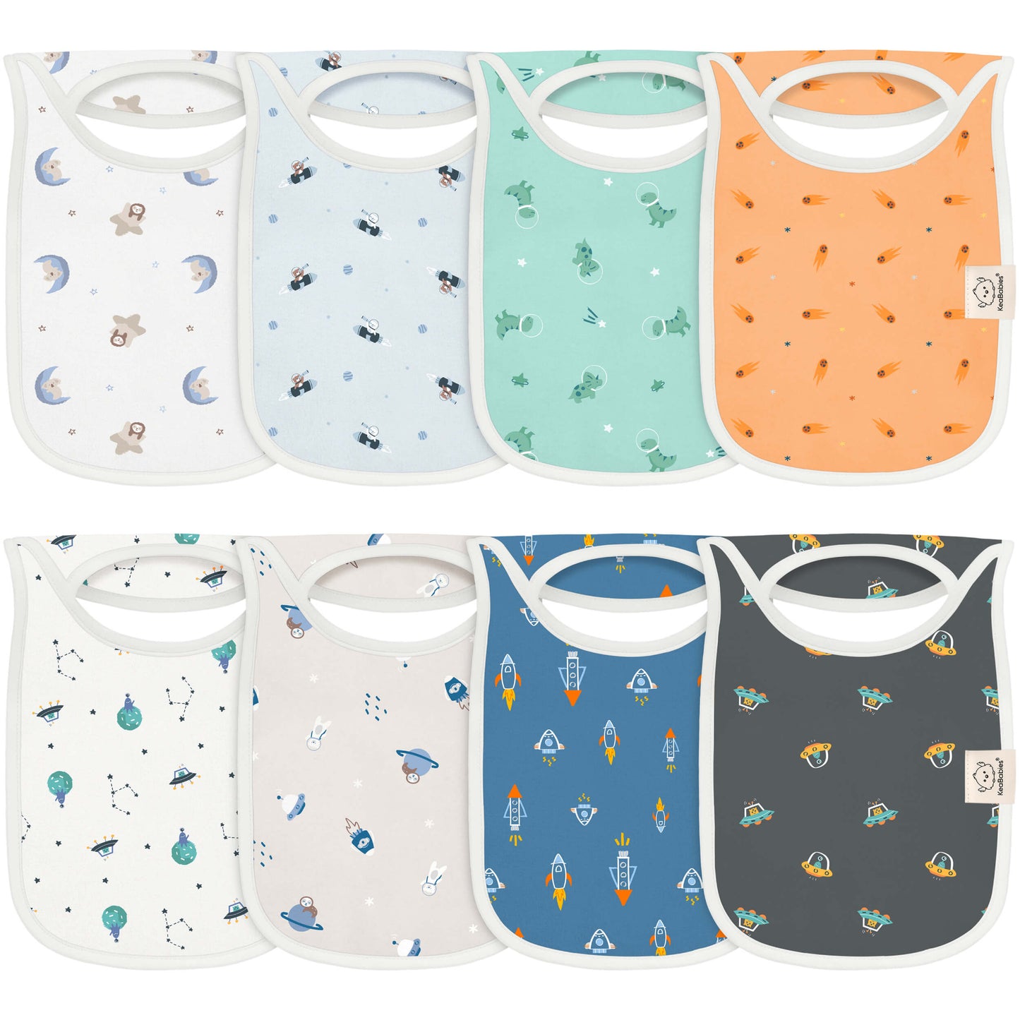 8-Pack Hallo Drool Bibs 28732408070330