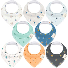 Load image into Gallery viewer, 8-Pack Organic Bandana Bibs (Boy)
