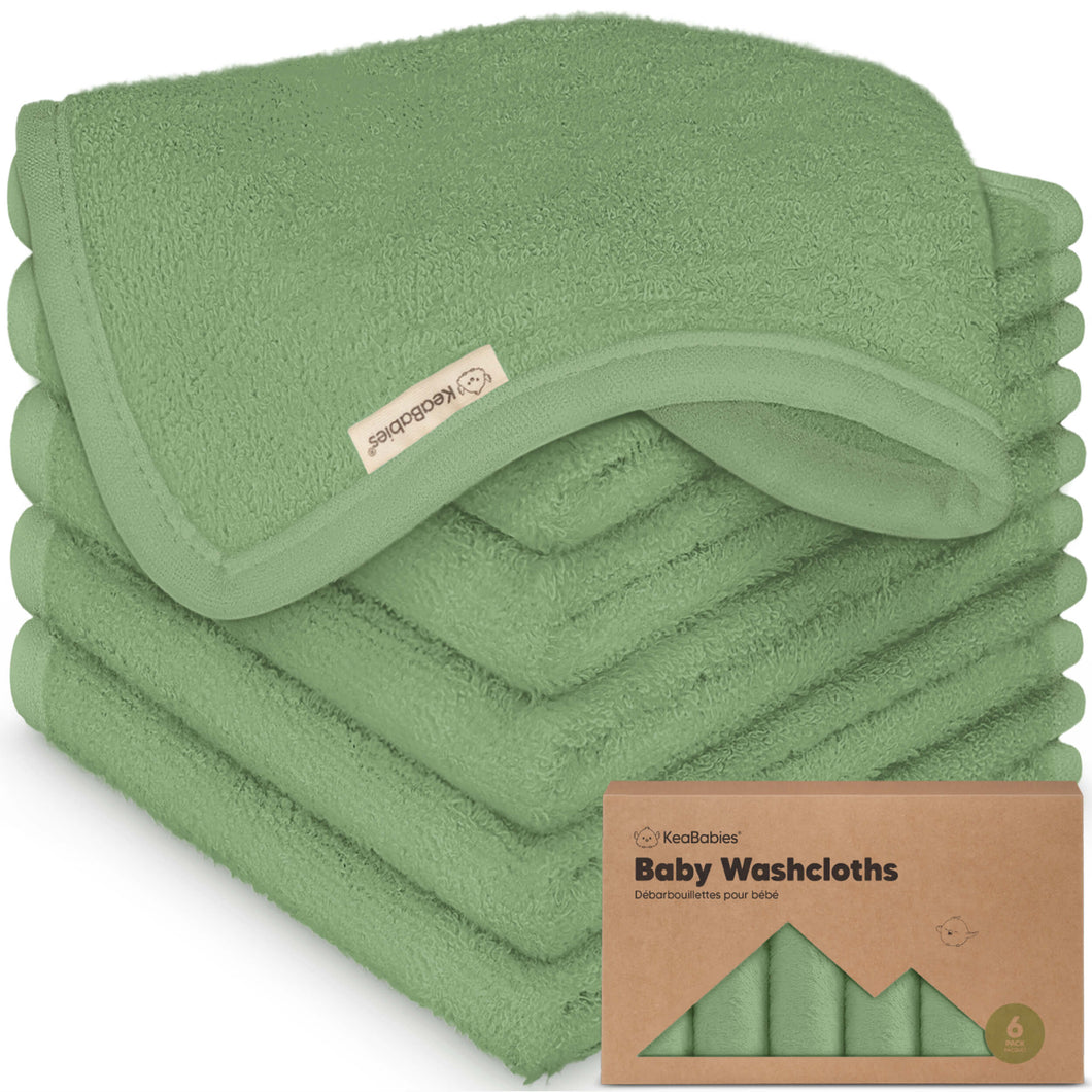 Deluxe Baby Washcloths (Meadow Green)