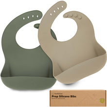 Load image into Gallery viewer, 2-Pack Prep Silicone Bibs
