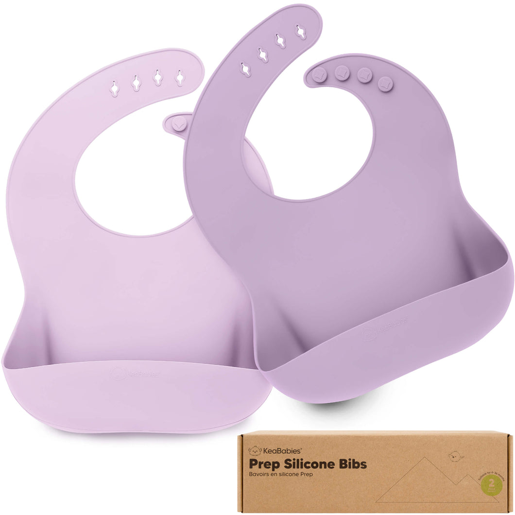 2-Pack Prep Silicone Bibs (Lilac)