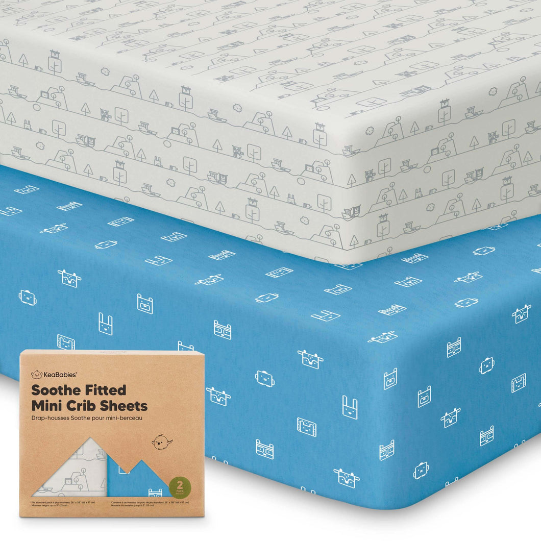 Soothe Fitted Mini Crib Sheet (KeaPixel)