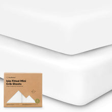 Load image into Gallery viewer, Isla Fitted Mini Crib Sheets (Soft White)
