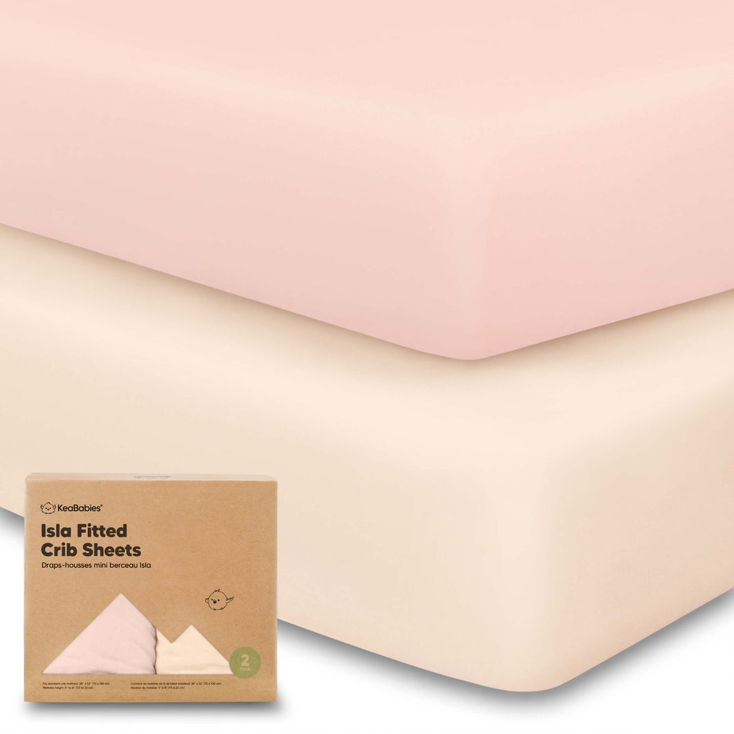 Isla Fitted Crib Sheets (Cameo)