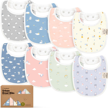 8-Pack Urban Drool Bibs 29577509634234