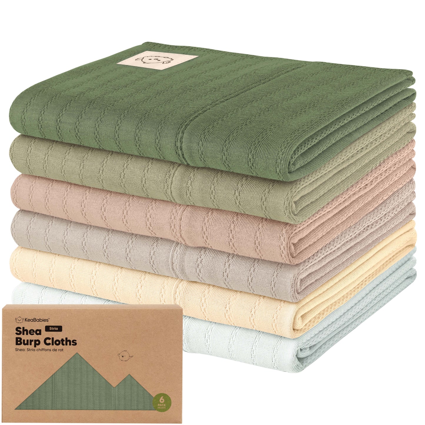 6-Pack Shea (Stria) Burp Cloths 29469060497594