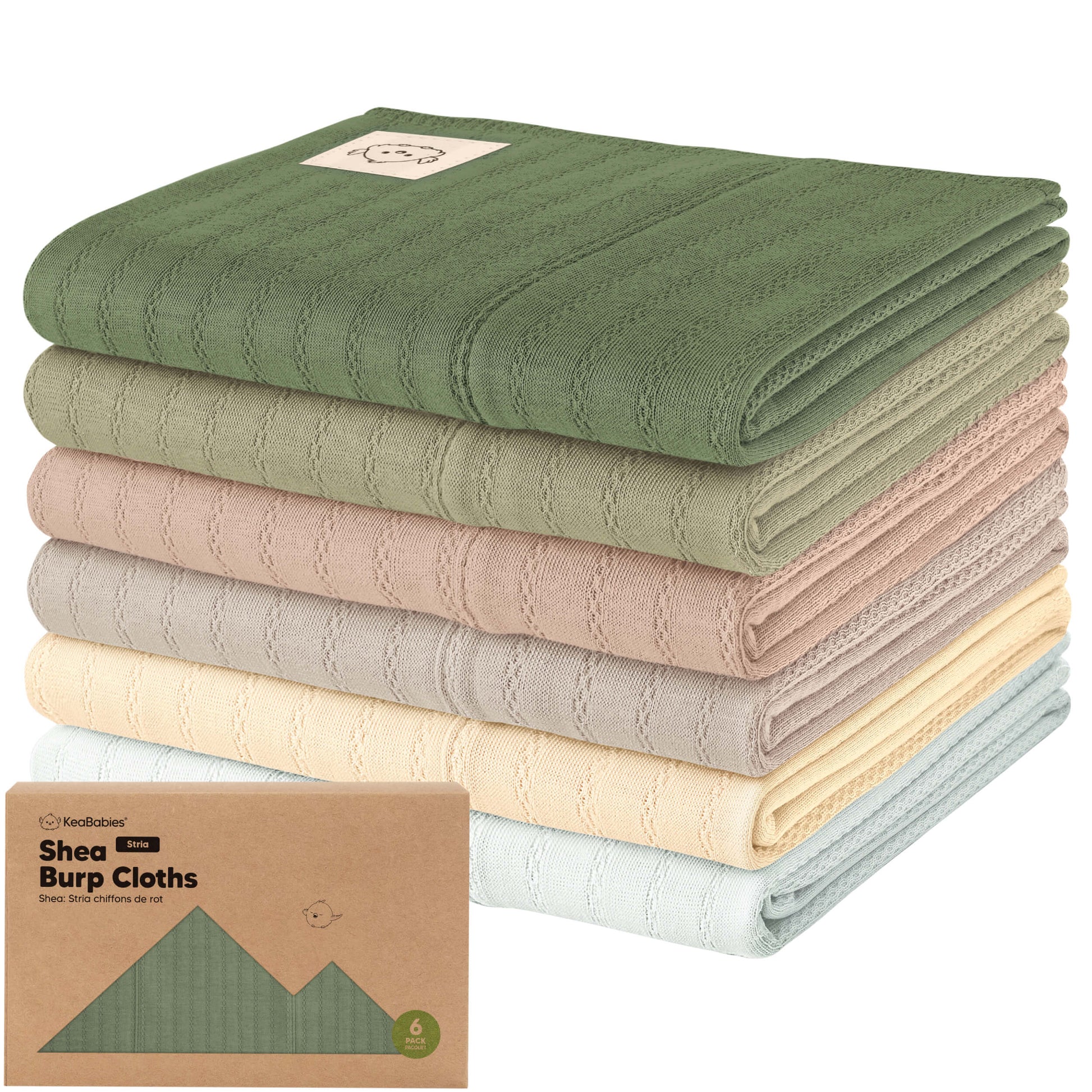 6-Pack Shea (Stria) Burp Cloths 29469060497594