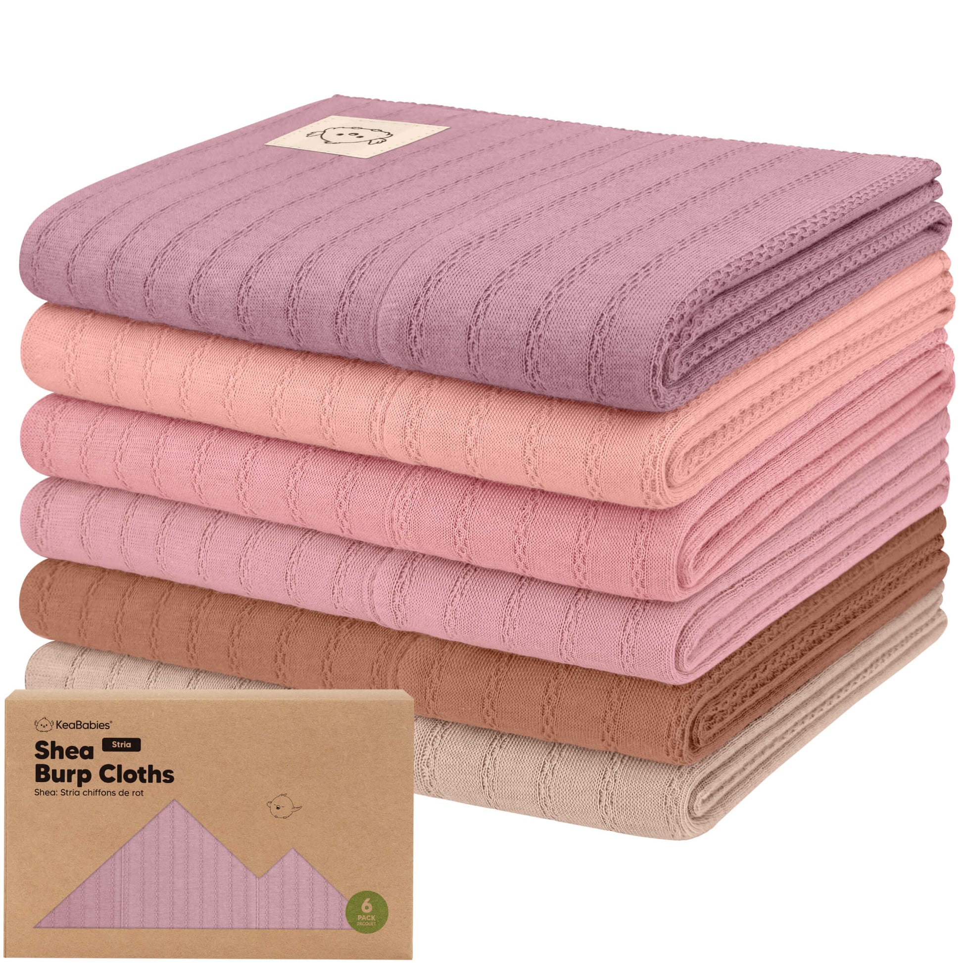 6-Pack Shea (Stria) Burp Cloths 29469283385530