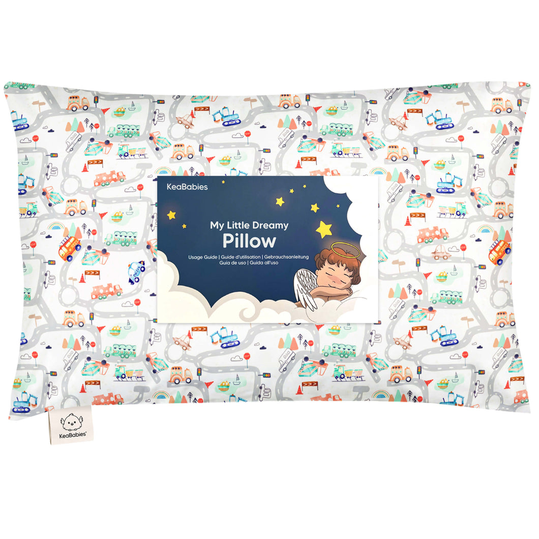 Toddler Pillow with Pillowcase (Roadway)