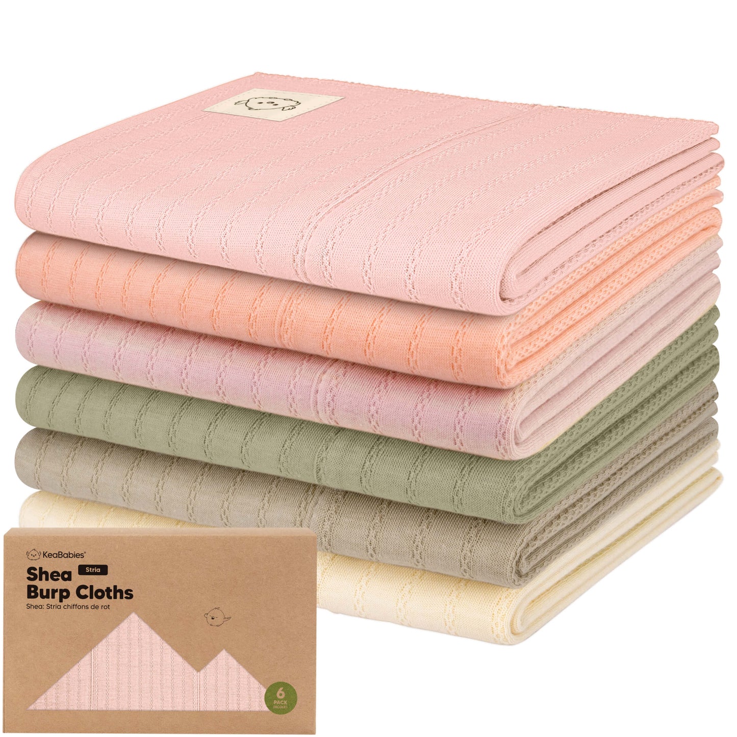 6-Pack Shea (Stria) Burp Cloths 29460542030010