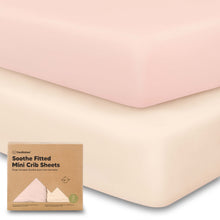 Load image into Gallery viewer, Soothe Fitted Mini Crib Sheet (Cameo)
