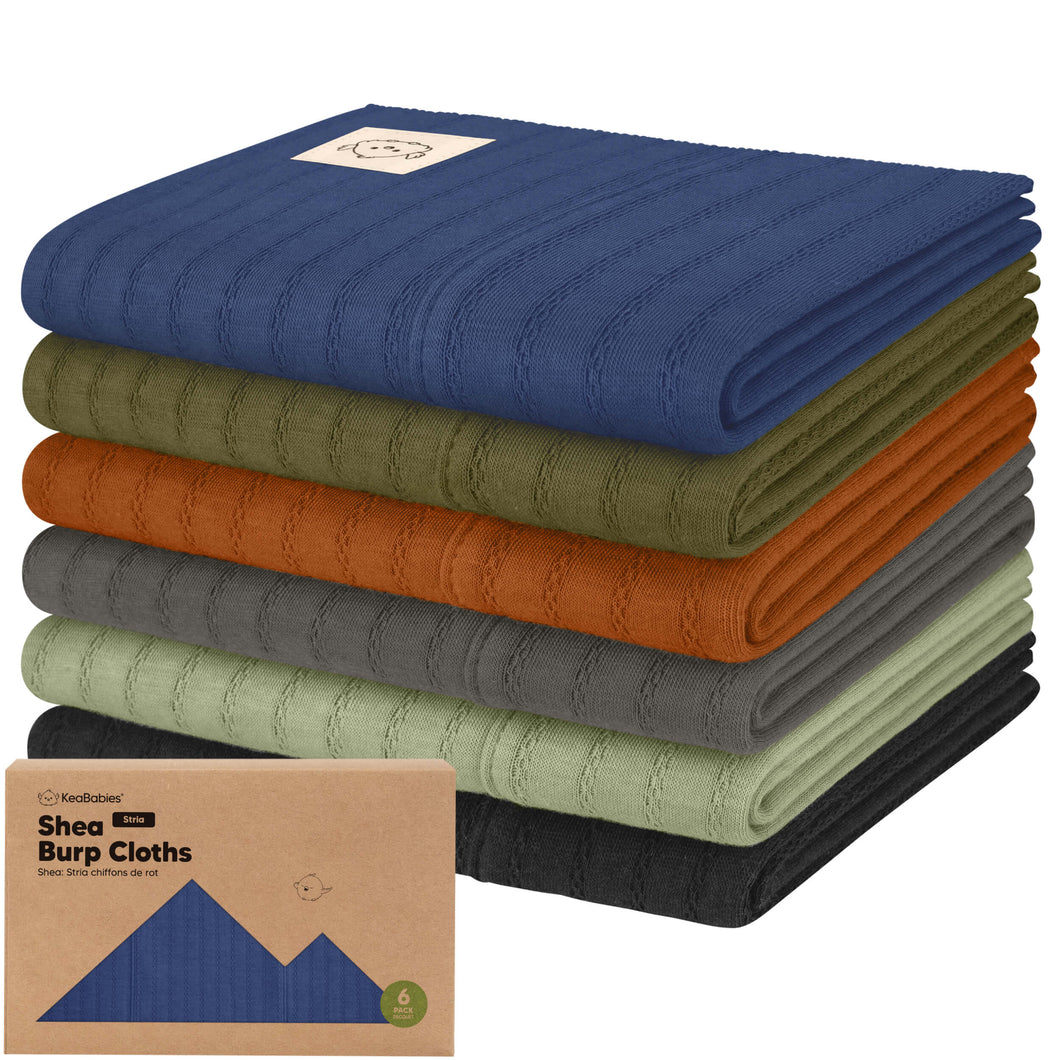 6-Pack Shea (Stria) Burp Cloths (Basic)