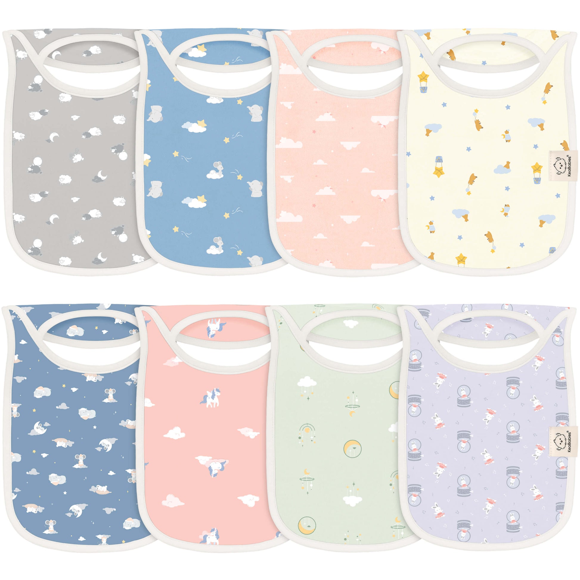 8-Pack Hallo Drool Bibs 29565225238714