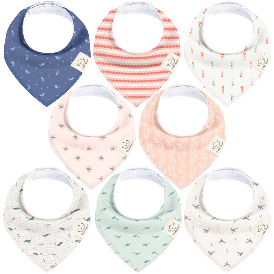 8-Pack Organic Bandana Bibs (Marine Muse)